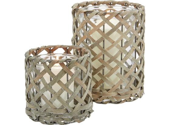 Stojan Na Svíčku Antonia - šedá, Romantický / Rustikální, dřevo/sklo (11,5/11,5cm) - Mömax modern living Stojan Na Svíčku Antonia - šedá, Romantický / Rustikální, dřevo/sklo (11,5/11,5cm) - Mömax modern living
