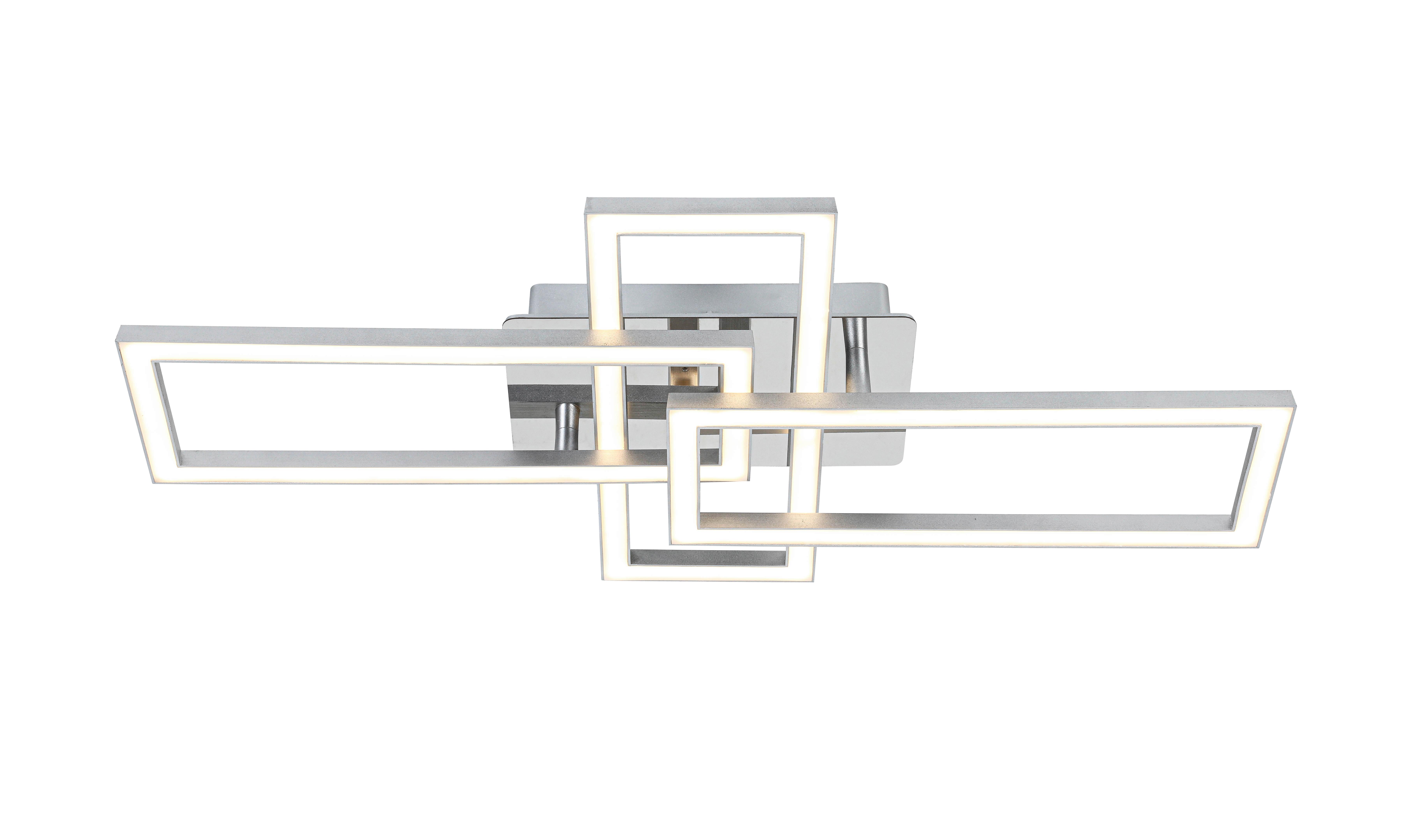 STROPNÉ LED SVIETIDLO OMIE - chrómová/strieborná, Modern, kov/plast (63,5/34/8cm) - Mömax