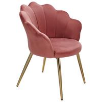 Armlehnstuhl B: 47,5cm Rosa - Goldfarben/Rosa, KONVENTIONELL, Textil/Metall (47,5/80/53cm) - MID.YOU