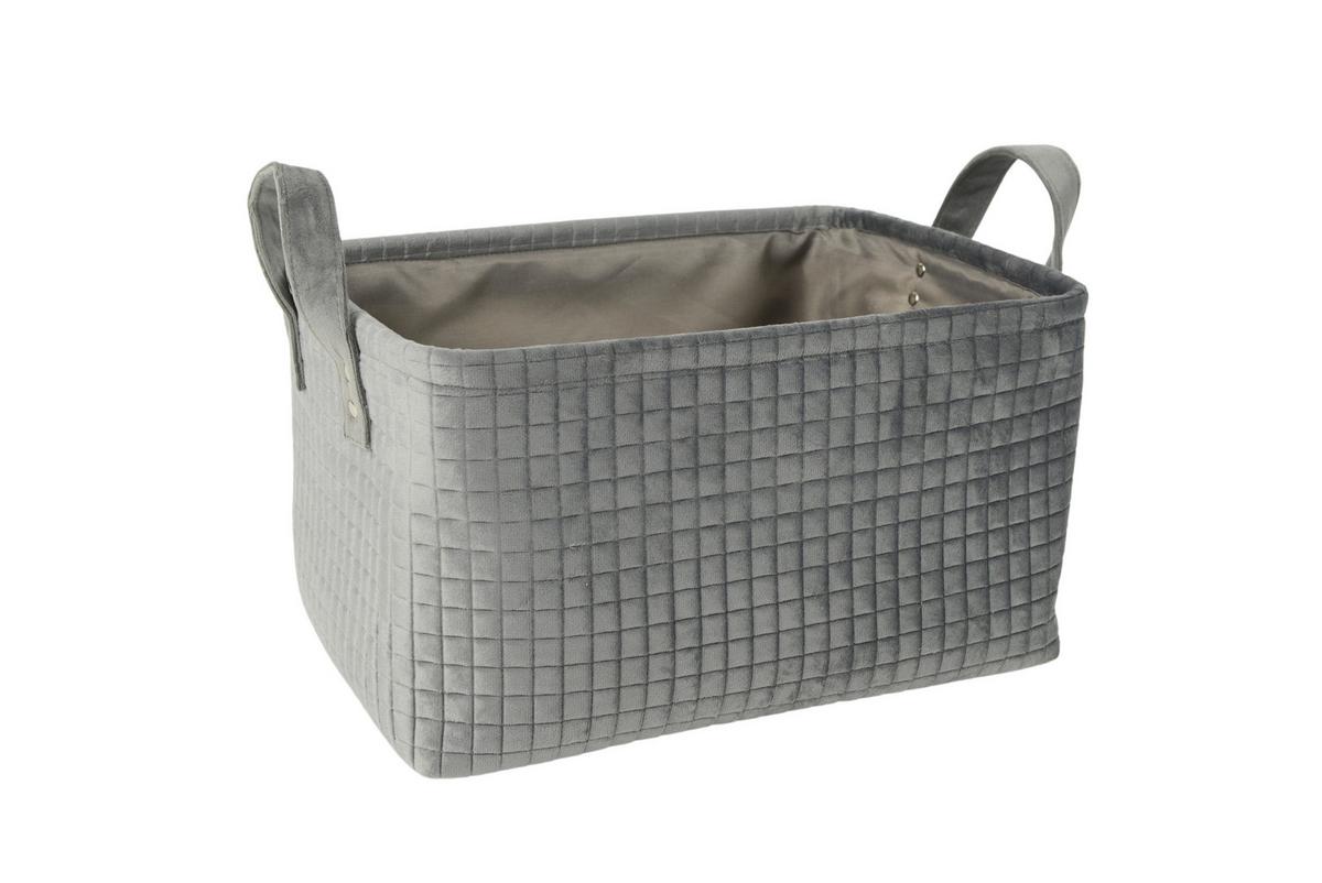 Kosár Nina - L - szürke, Basics, műanyag/textil (36/26/20cm) - James Wood