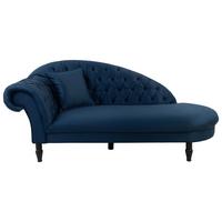 Recamiere Cupido Dunkelblau - Schwarz/Dunkelblau, Design, Textil (216/91/103cm) - MID.YOU