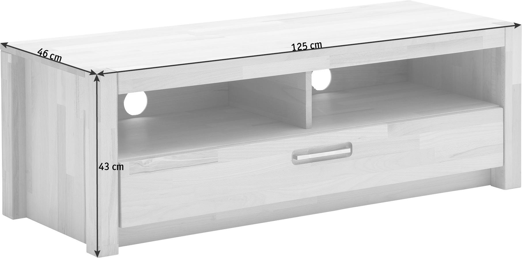 Tv-element Buchefarben, B: 125 Cm - Buchefarben, Design, Holz (125/43/46cm) - MID.YOU