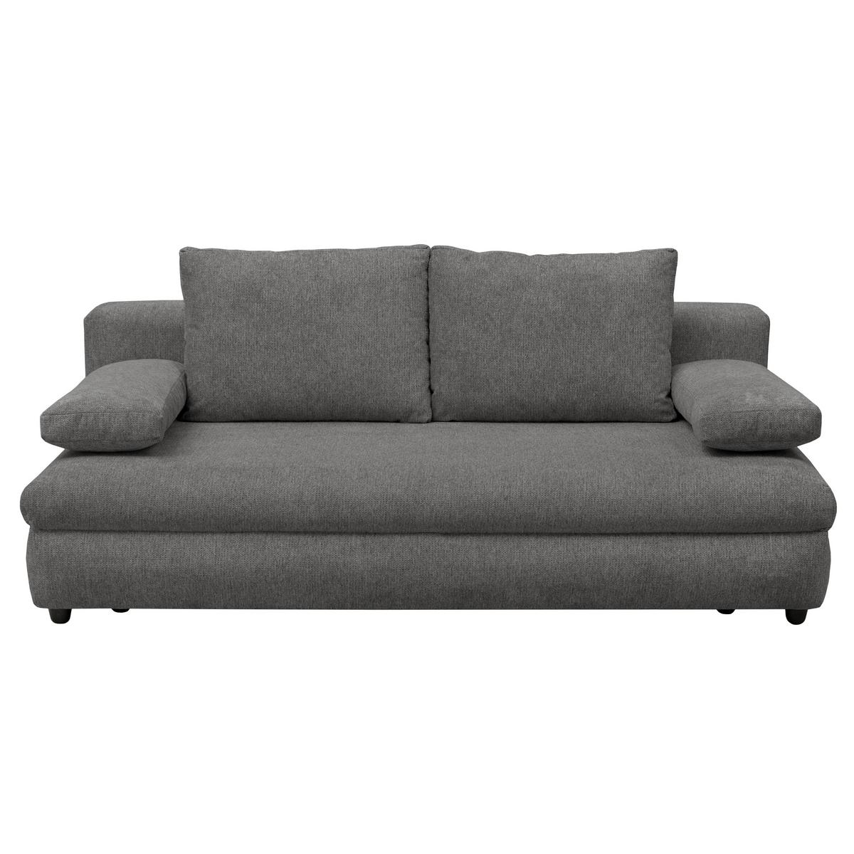 Schlafsofa Olso Dunkelgrau, Lf: 200x140 Cm - Dunkelgrau/Schwarz, Trend, Holz/Kunststoff (205/72/100cm)