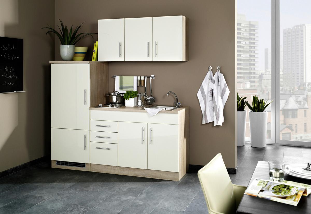 Küchenblock Toronto Creme/eiche Dekor B: 180 Cm - Eichefarben/Creme, MODERN, Holzwerkstoff (180cm) - Held