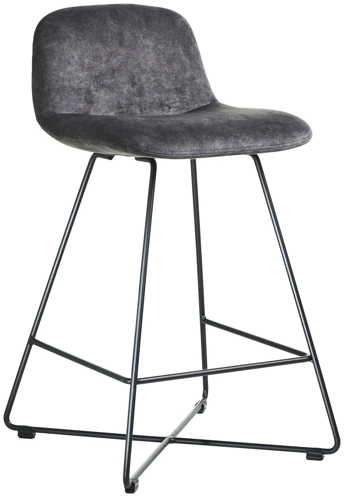 BAROVÁ STOLIČKA CROSS-CHB - čierna/sivá, Basics, kov/textil (50/85/48cm) - Celina Home