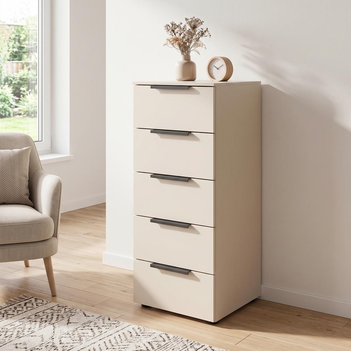 KOMMODE Flipp Champagner B: 40 cm - Champagner/Schwarz, MODERN, Holzwerkstoff (40/100/42cm) - Rauch Möbel
