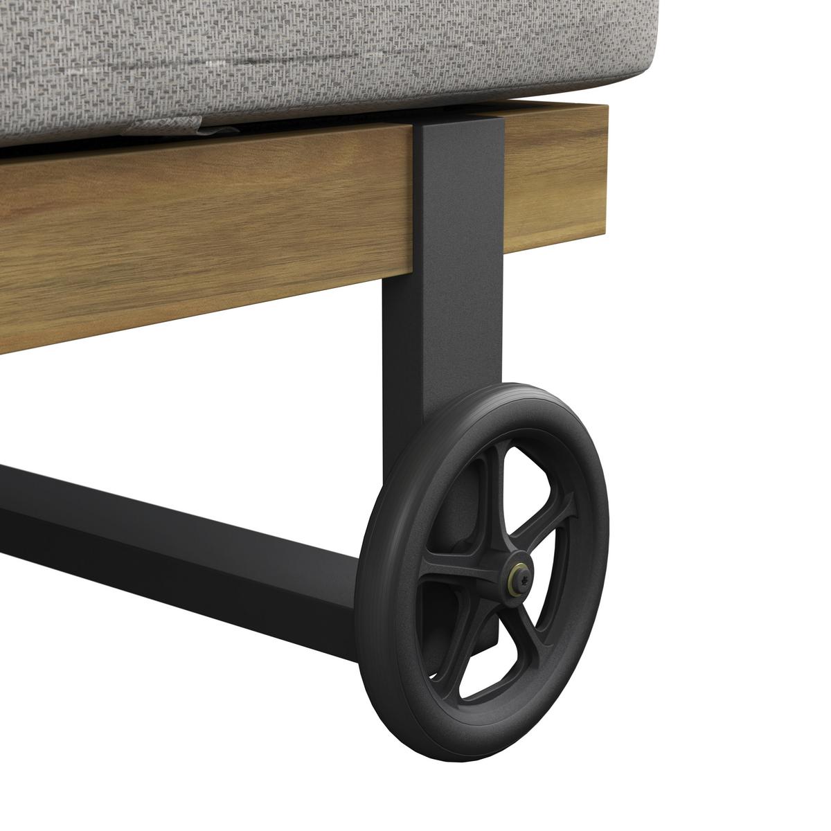 ZAHRADNÍ LEHÁTKO ELENYI - šedobéžová, Moderní, kov/dřevo (200/95/130cm) - Bessagi Garden