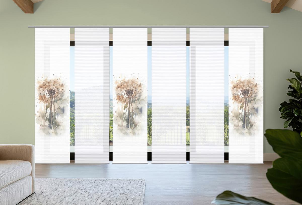 Flächenvorhang Amarande 6er Set - Hellgrau/Naturfarben, Natur, Textil (60/245cm)