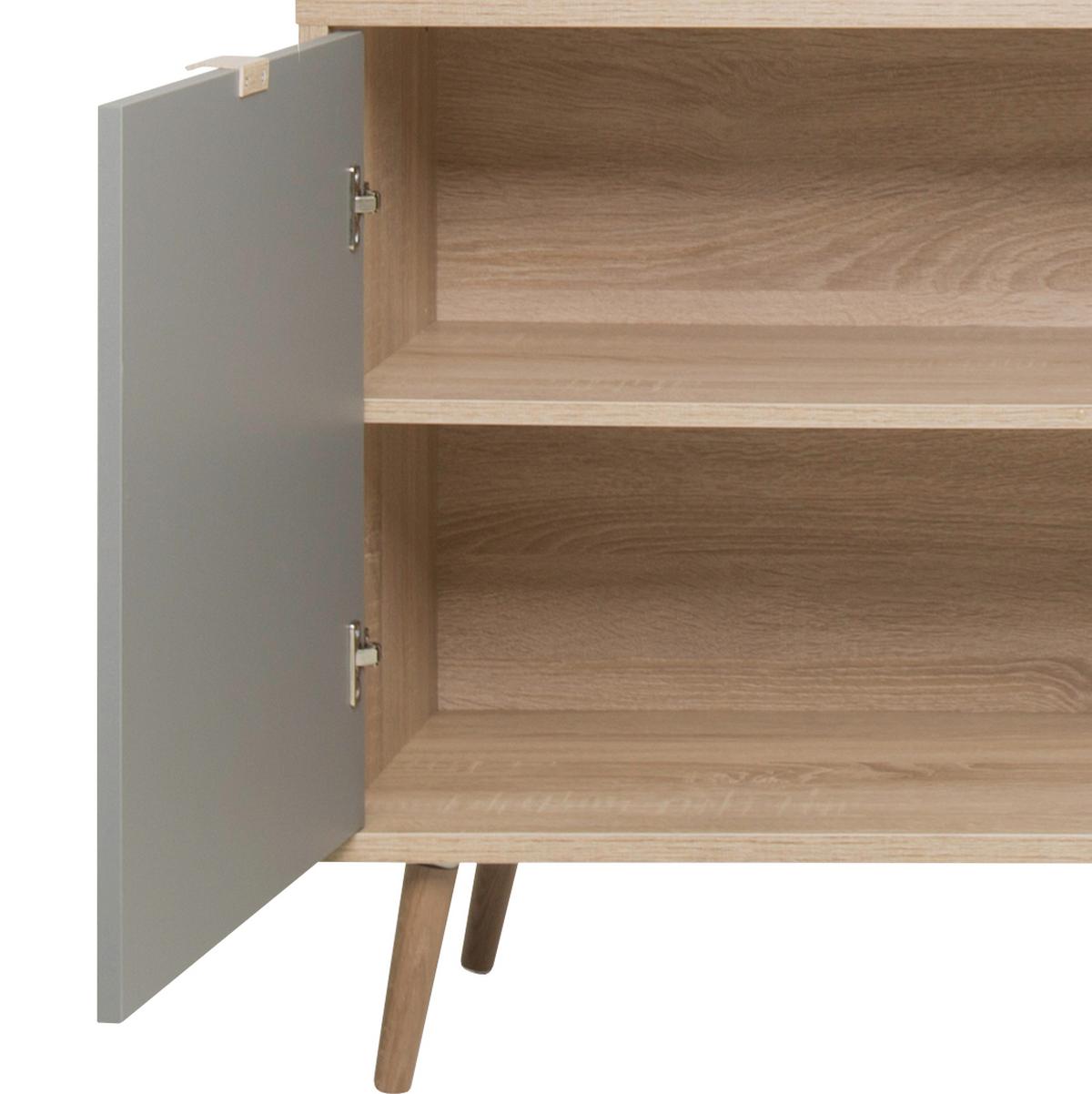 Sideboard Dekor 150 Cm Cuba 51 Trend Grau/weiß/petrol/eiche - Eichefarben/Petrol, Trend, Holzwerkstoff (150/68/40cm) - MID.YOU