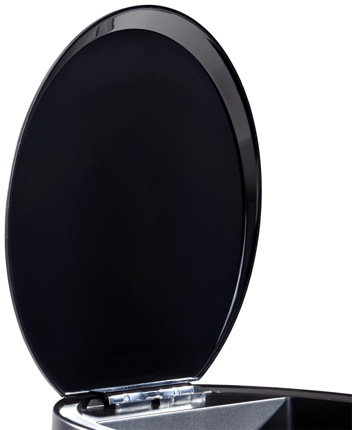 Mülleimer Carlee Mit Sensor 30 L Metall Silber - Silberfarben/Schwarz, Basics, Kunststoff/Metall (29,5/68cm) - Homezone