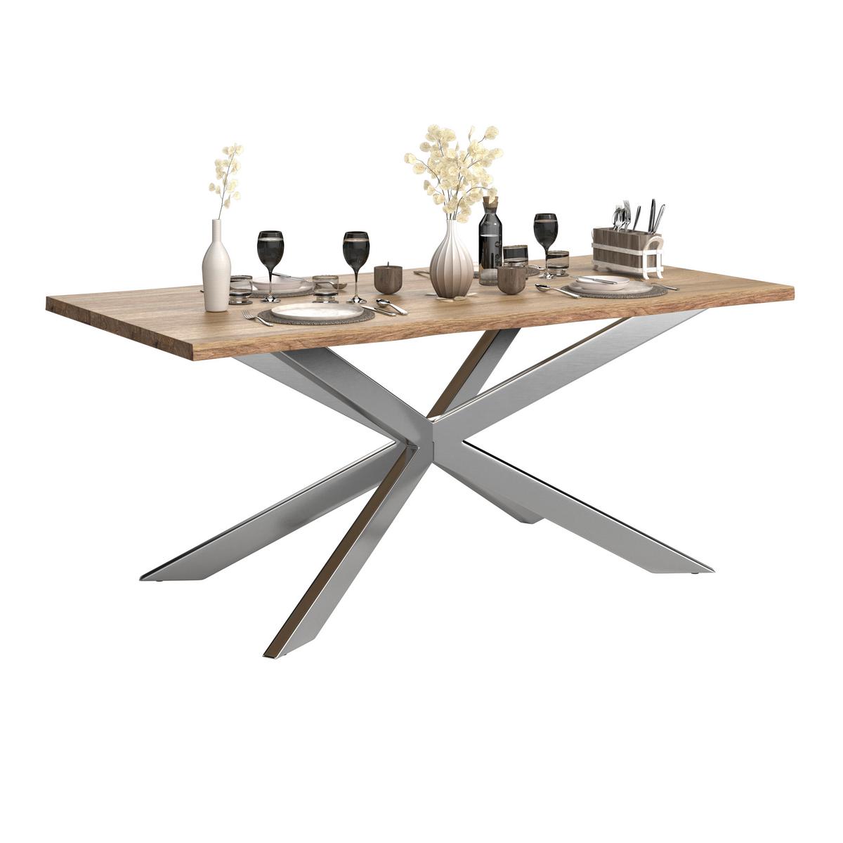 Stolová podnož NOAH kefovaná ocel - farba ušľachtilej ocele, Modern, kov (137/72/78cm) - Mömax