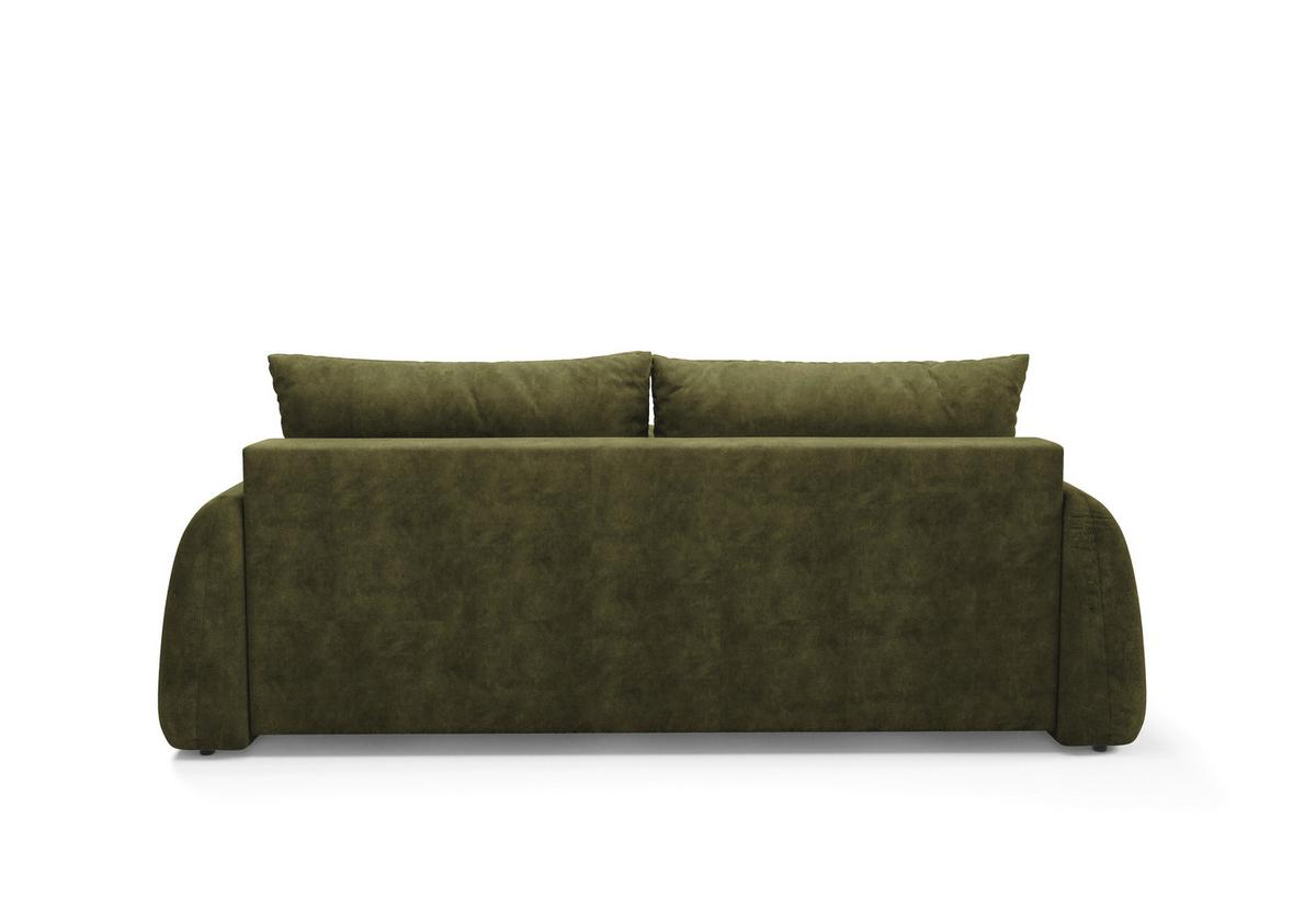 Schlafsofa Geronimo Olivgrün B: 252cm - Schwarz/Olivgrün, Design, Textil (252/93/167cm) - Livetastic