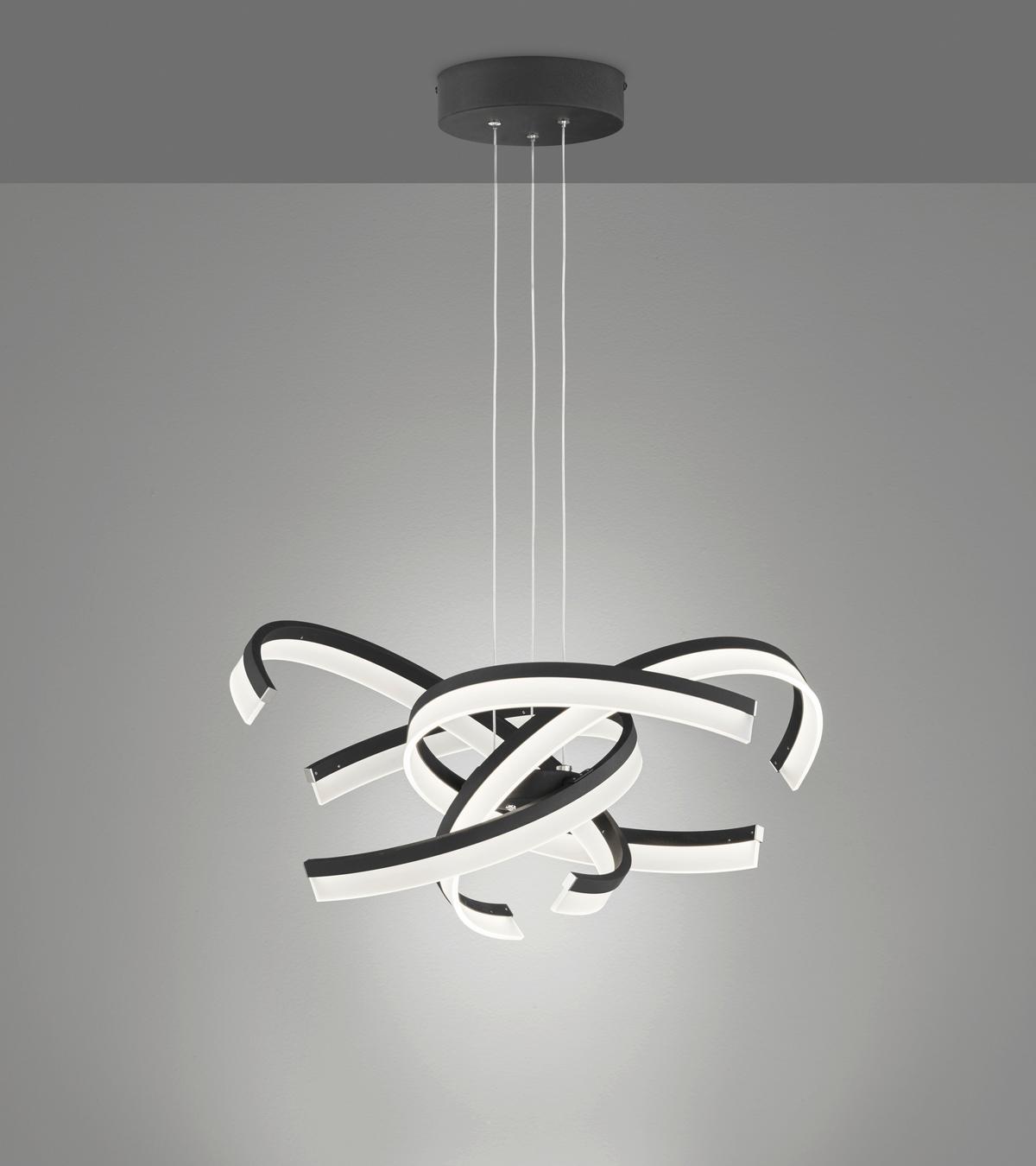 LED-Pendelleuchte 60552 - Sandfarben/Schwarz, Design, Metall (53/150cm) - Fischer & Honsel