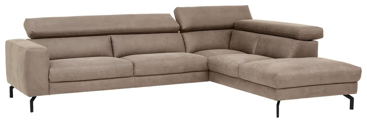 Ecksofa California - Beige/Schwarz, MODERN, Textil (305/233cm) - Trendmanufaktur