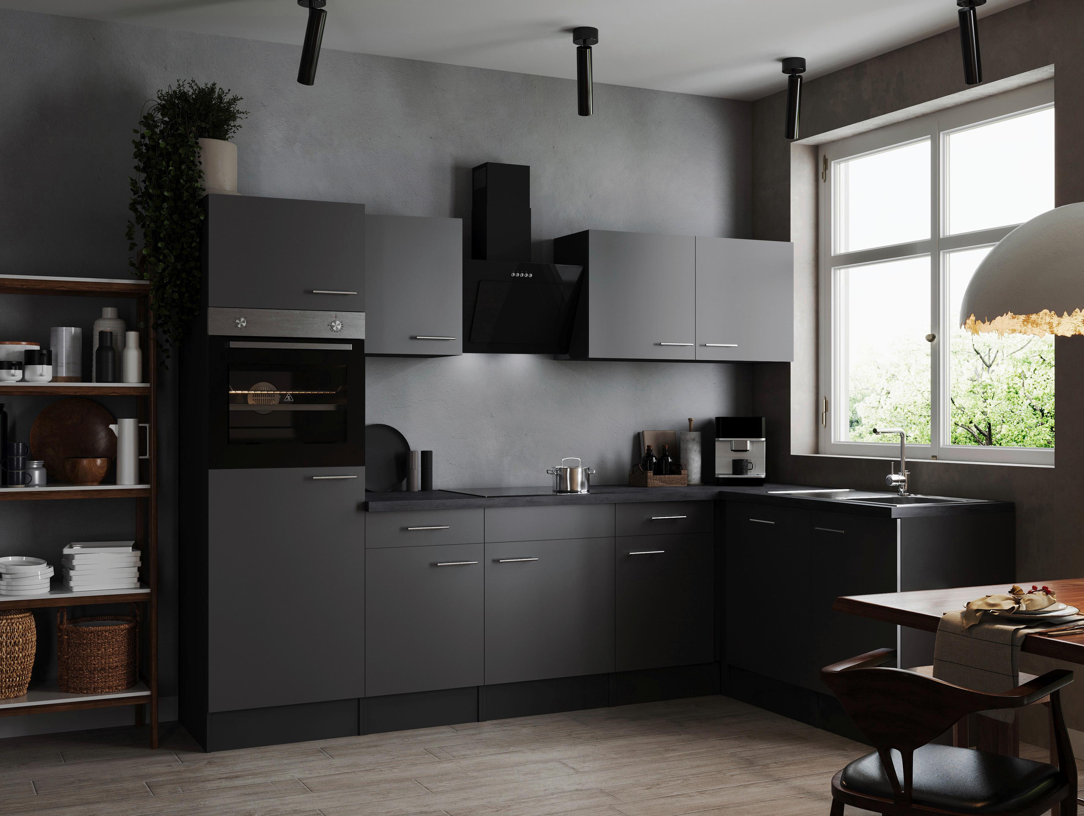 Eckküche Oliver Grau S: 280x172 Cm - Grau, Design, Holzwerkstoff (280/172cm) - Respekta