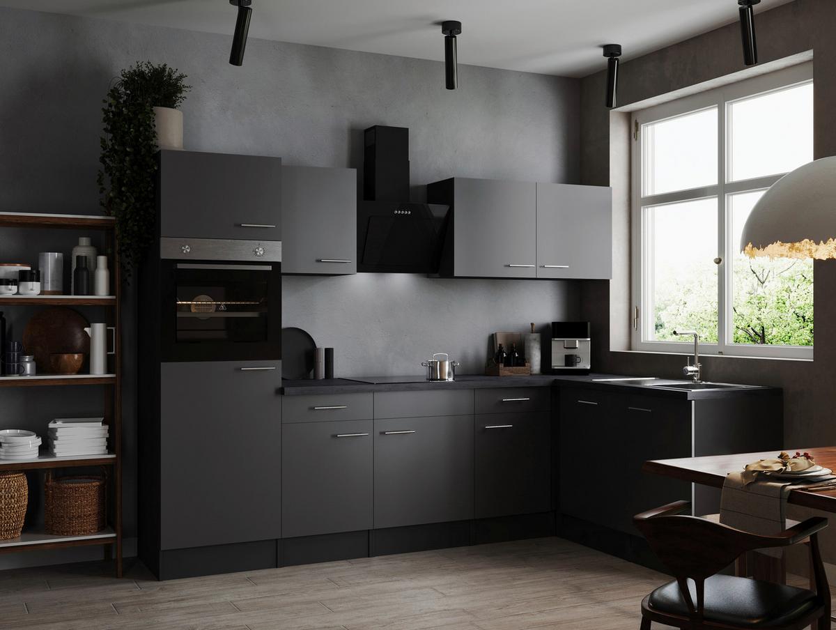 Eckküche Oliver Grau S: 280x172 Cm - Grau, Design, Holzwerkstoff (280/172cm) - Respekta