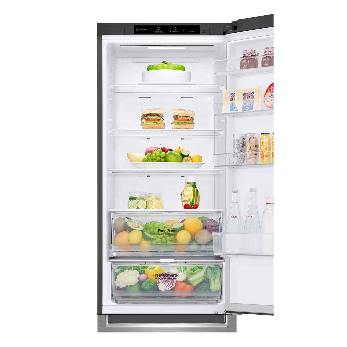 Kühl-gefrier-kombination Lg Gbp62mcncc1 - Edelstahlfarben, Basics, Metall (59.5/203/67.5cm) - LG