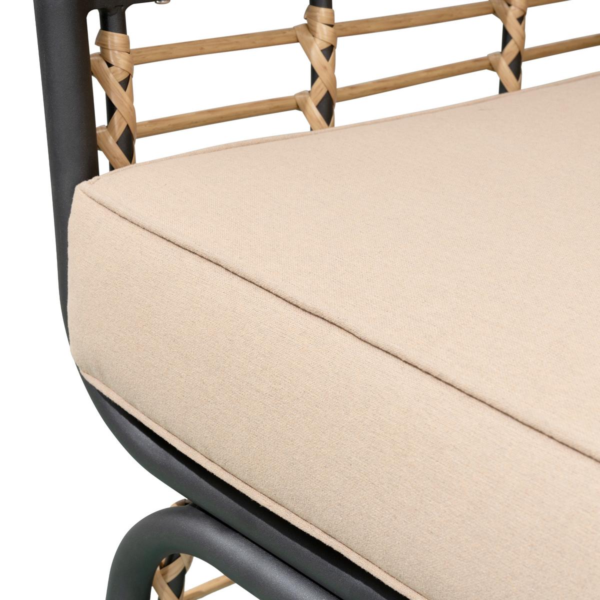 Loungesessel Paros - Anthrazit/Beige, Basics, Kunststoff/Textil (72/154/83cm) - Gardenson