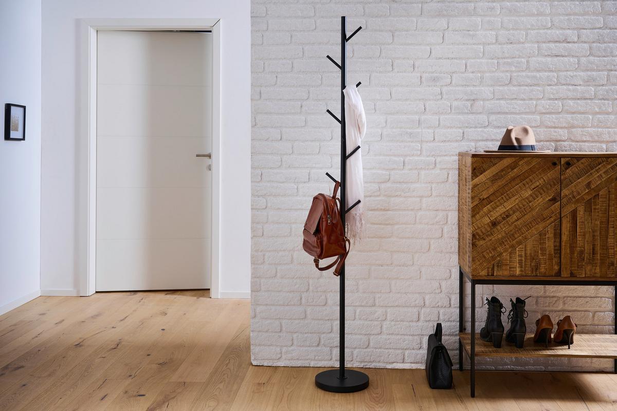 KLEIDERSTÄNDER Schwarz B: 28cm - Schwarz, MODERN, Metall (28/176/28cm) - P & B