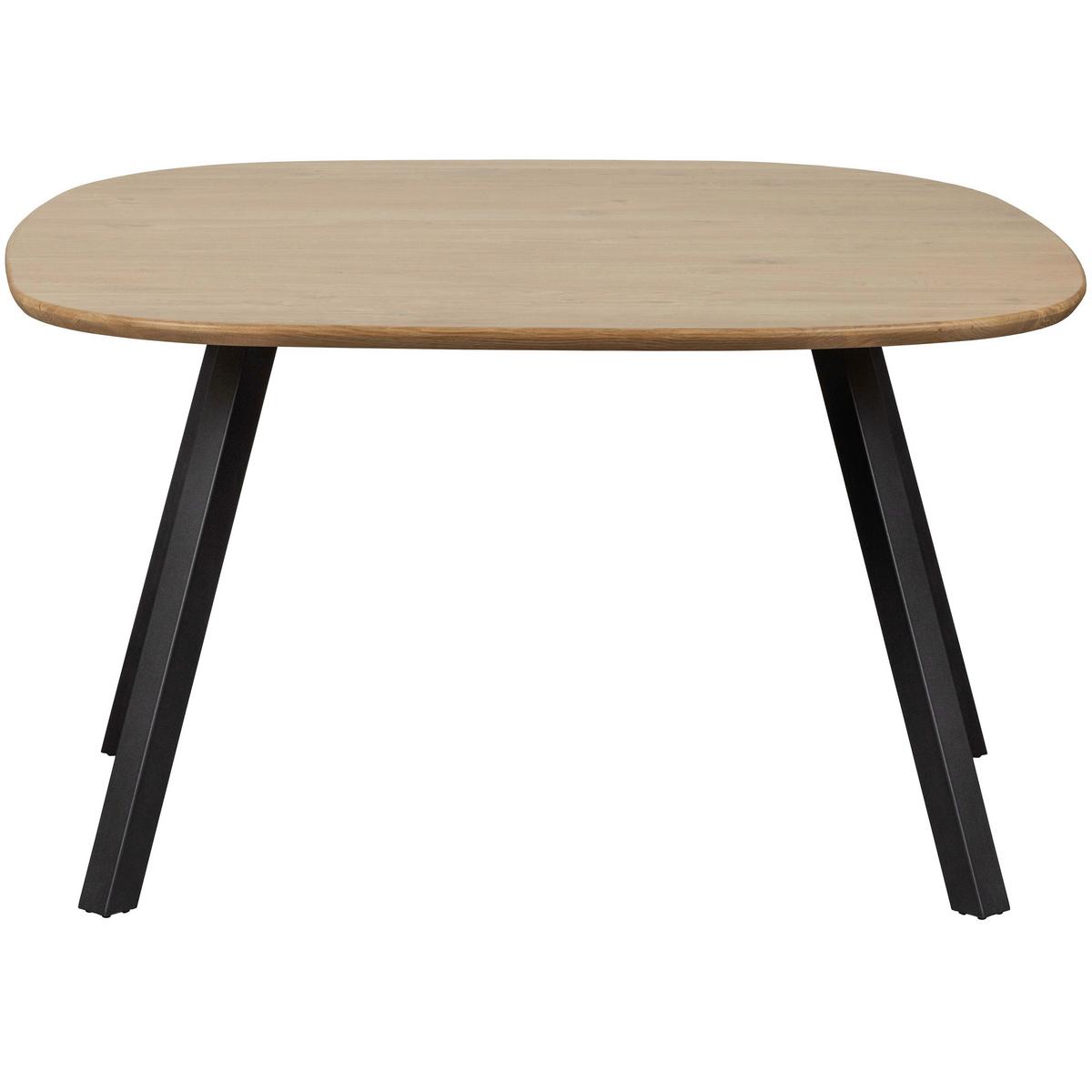 Esstisch Tablo Eichefarben L: 130 Cm - Eichefarben/Schwarz, Design, Holz/Metall (130/130/75cm) - Livetastic