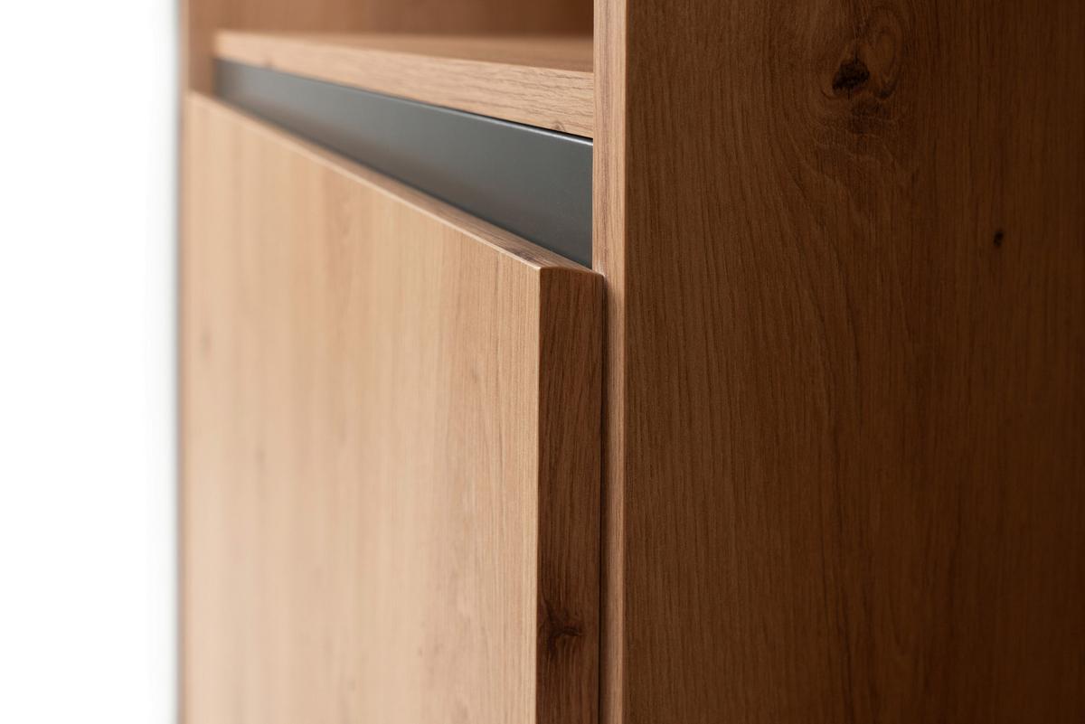 Highboard Grifflos 120 Cm Denver 51, Eiche/anthrazit - Eichefarben/Anthrazit, MODERN, Holzwerkstoff (120/140/40cm) - MID.YOU