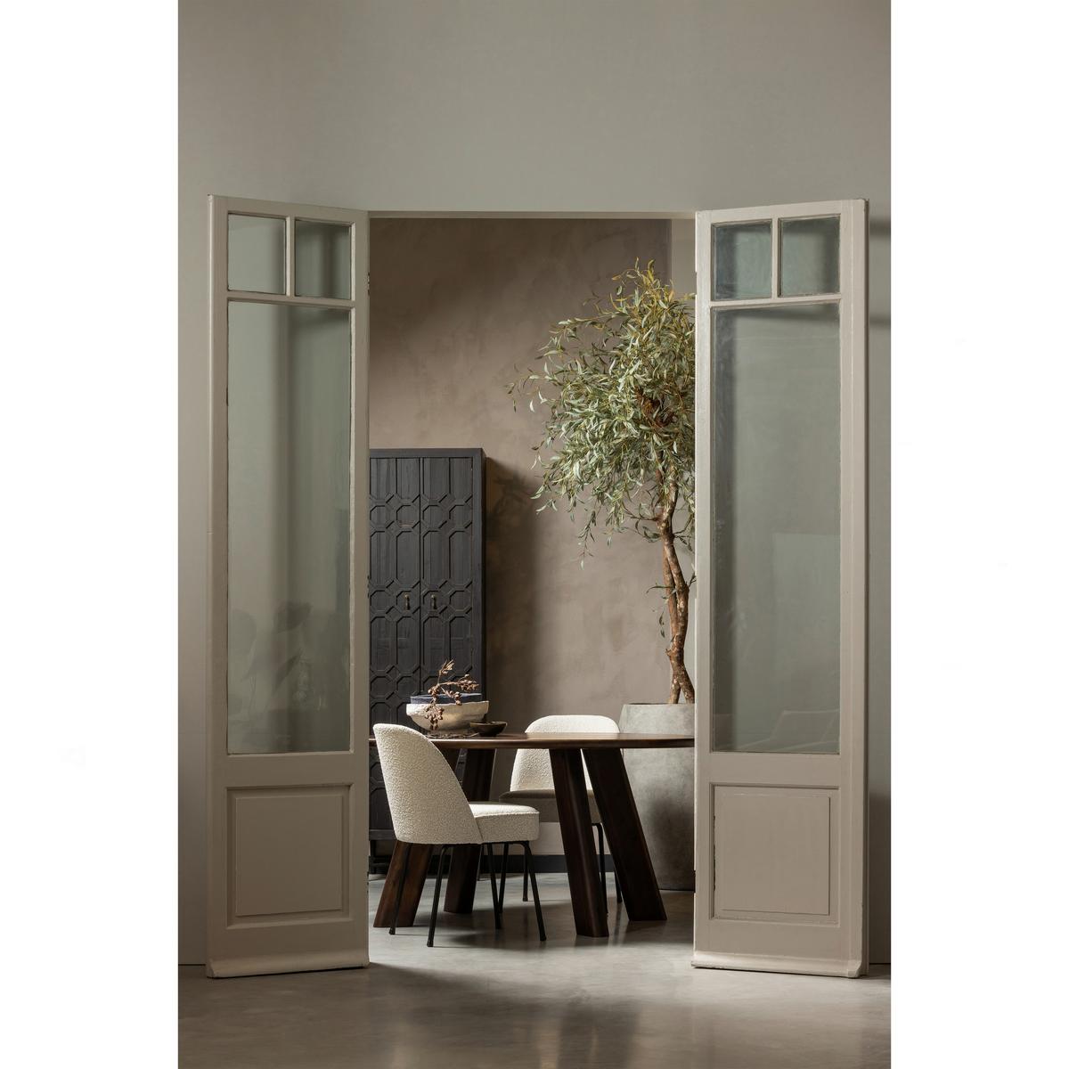 Stuhl-Set Vogue Naturfarben B: 50cm - Schwarz/Naturfarben, MODERN, Textil/Metall (50/83/57cm) - Livetastic