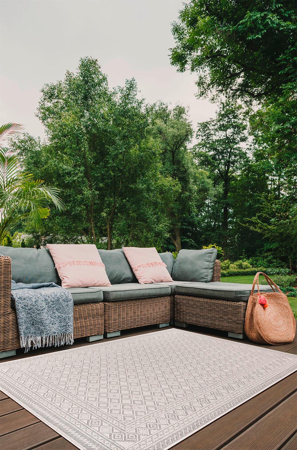 KOBEREC TKANÝ NA PLOCHO Naturel 2, 120/170cm, bílá - bílá, Moderní, textil (120/170cm) - Modern Living
