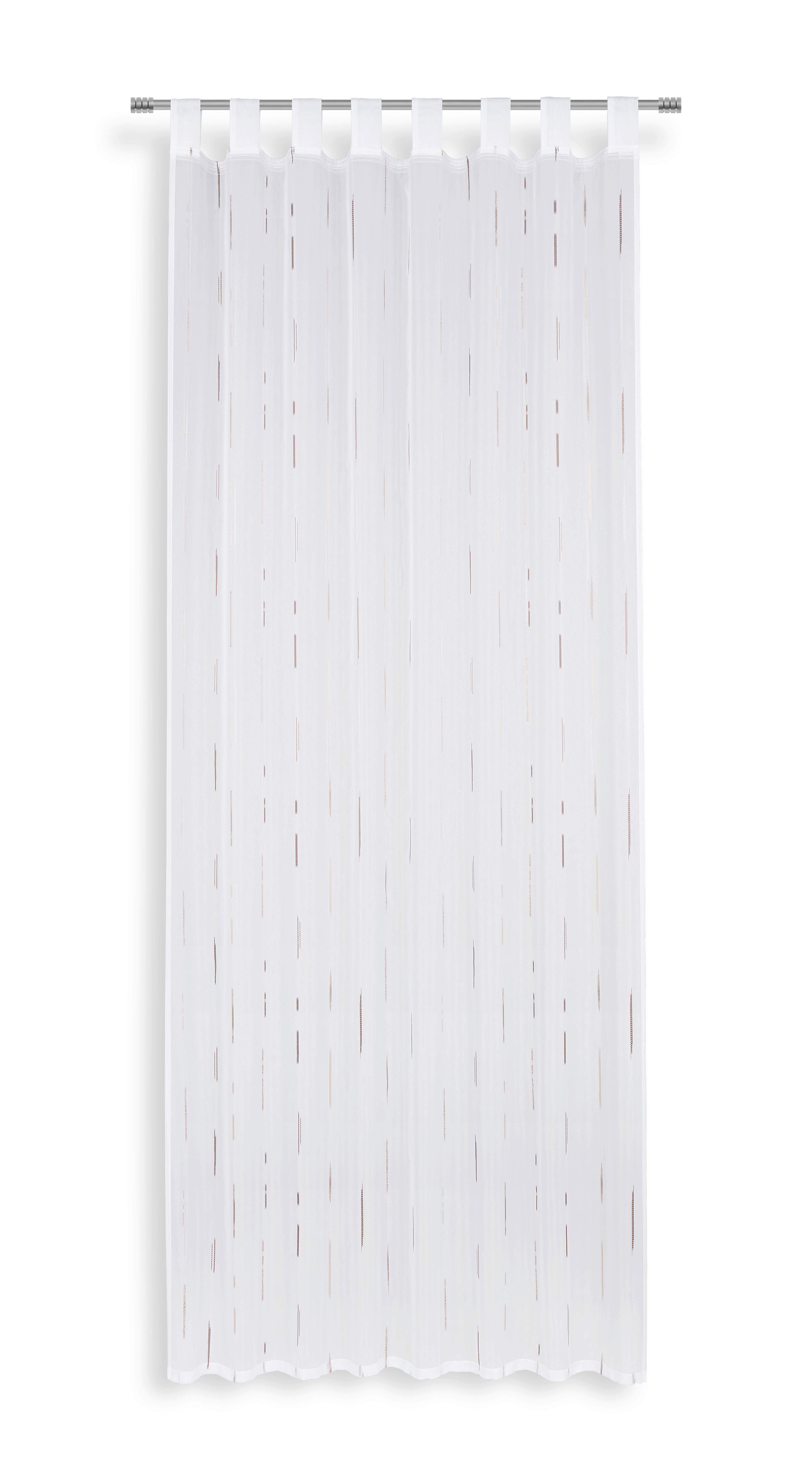 Vorhang mit Schlaufen und Band Arzu 140x255 cm Braun/Weiß - Braun/Weiß, MODERN, Textil (140/255cm) - Luca Bessoni