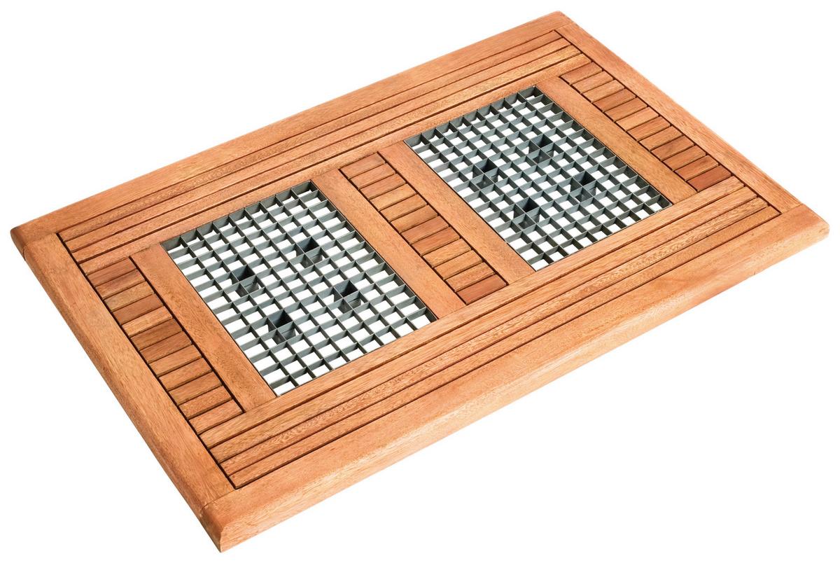 Fußmatte Fußrost - Naturfarben, MODERN, Holz (57/88cm) - Gardenson