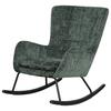 Schaukelstuhl Cremona Grün B: 71 Cm - Schwarz/Grün, MODERN, Holz/Textil (71/93/91cm) - Livetastic