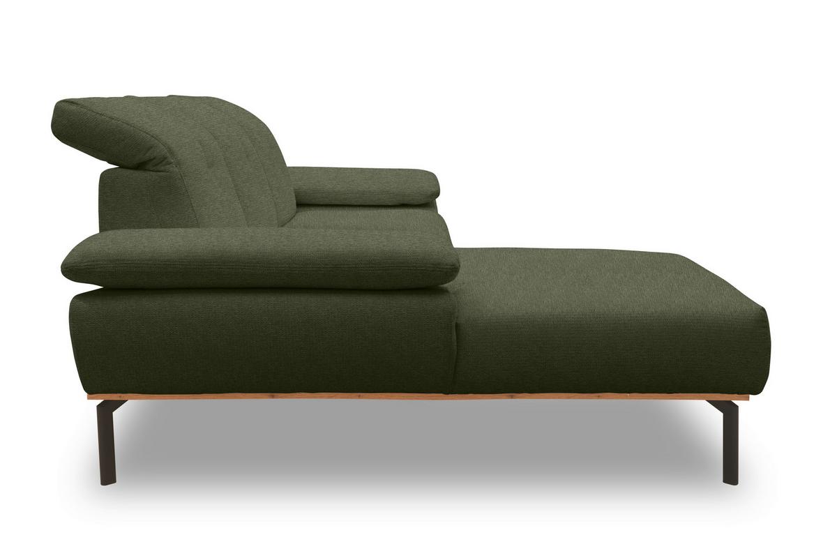 Ecksofa Grün S: 242x170 cm - Wildeiche/Schwarz, Design, Holz/Textil (242/170cm) - MID.YOU