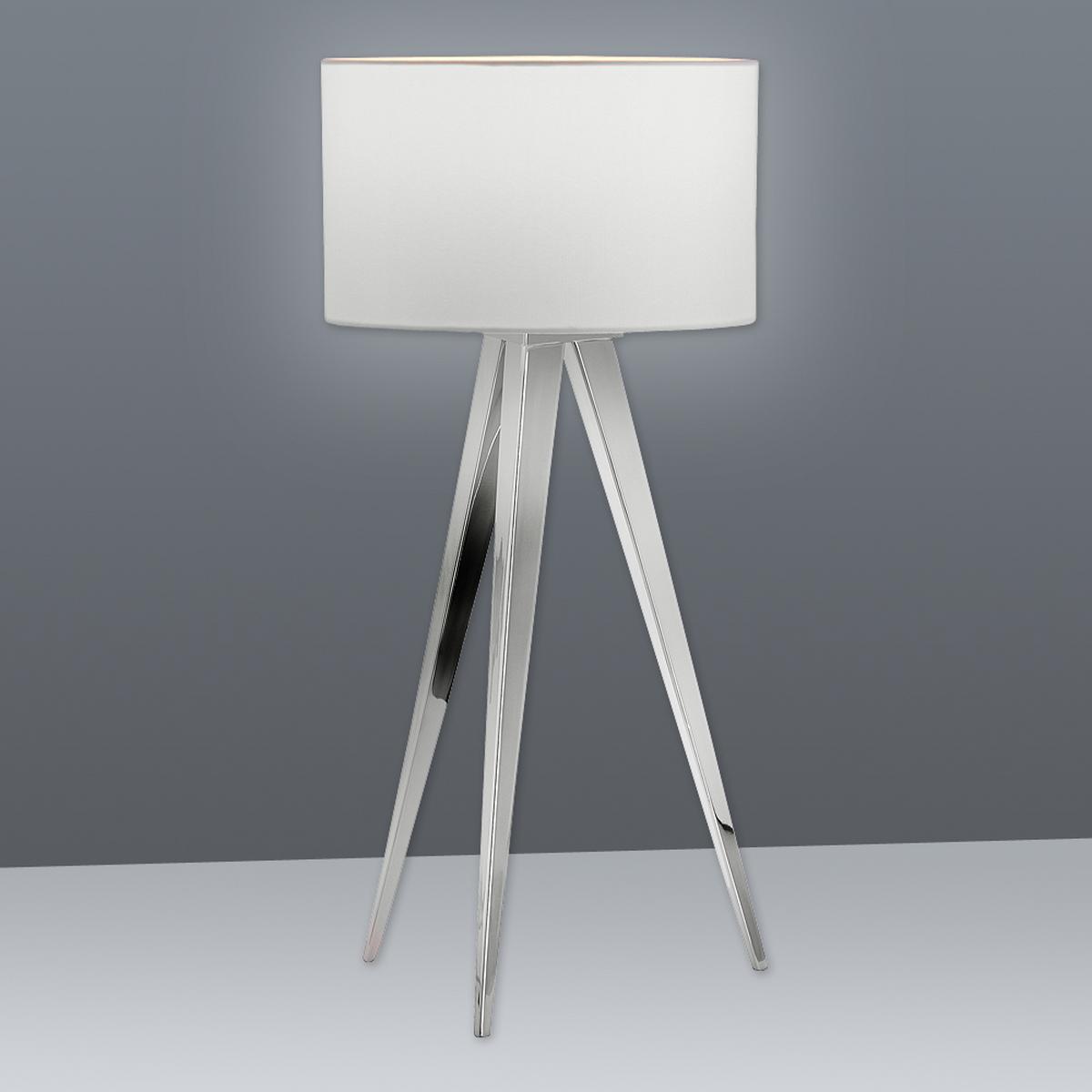 Tischlampe Tripod Chromfarben mit Kippschalter - Chromfarben, Basics, Kunststoff/Metall (61,5/28cm) - Näve