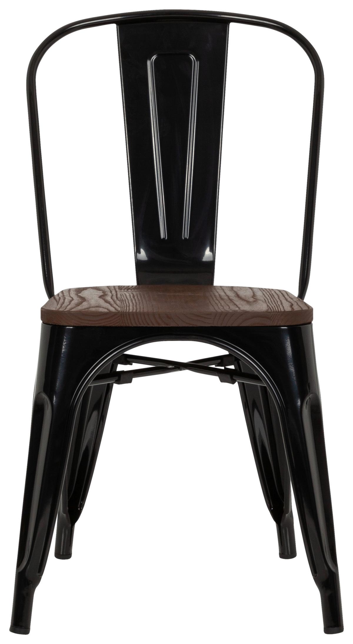 Stuhl Vantaggio Comfort W stapelbar Schwarz/Dunkelbraun - Dunkelbraun/Schwarz, Basics, Holz/Metall (44/84/54cm) - MID.YOU