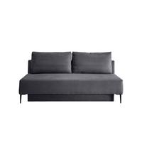 Schlafsofa Petri Grau Cord, Rücken Echt B: 198 cm - Schwarz/Grau, MODERN, Textil (198/90/100cm) - Livetastic