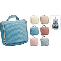 Organizér na kozmetiku POCKLA - svetlohnedá/modrá, Basics, textil (23/4/26cm)