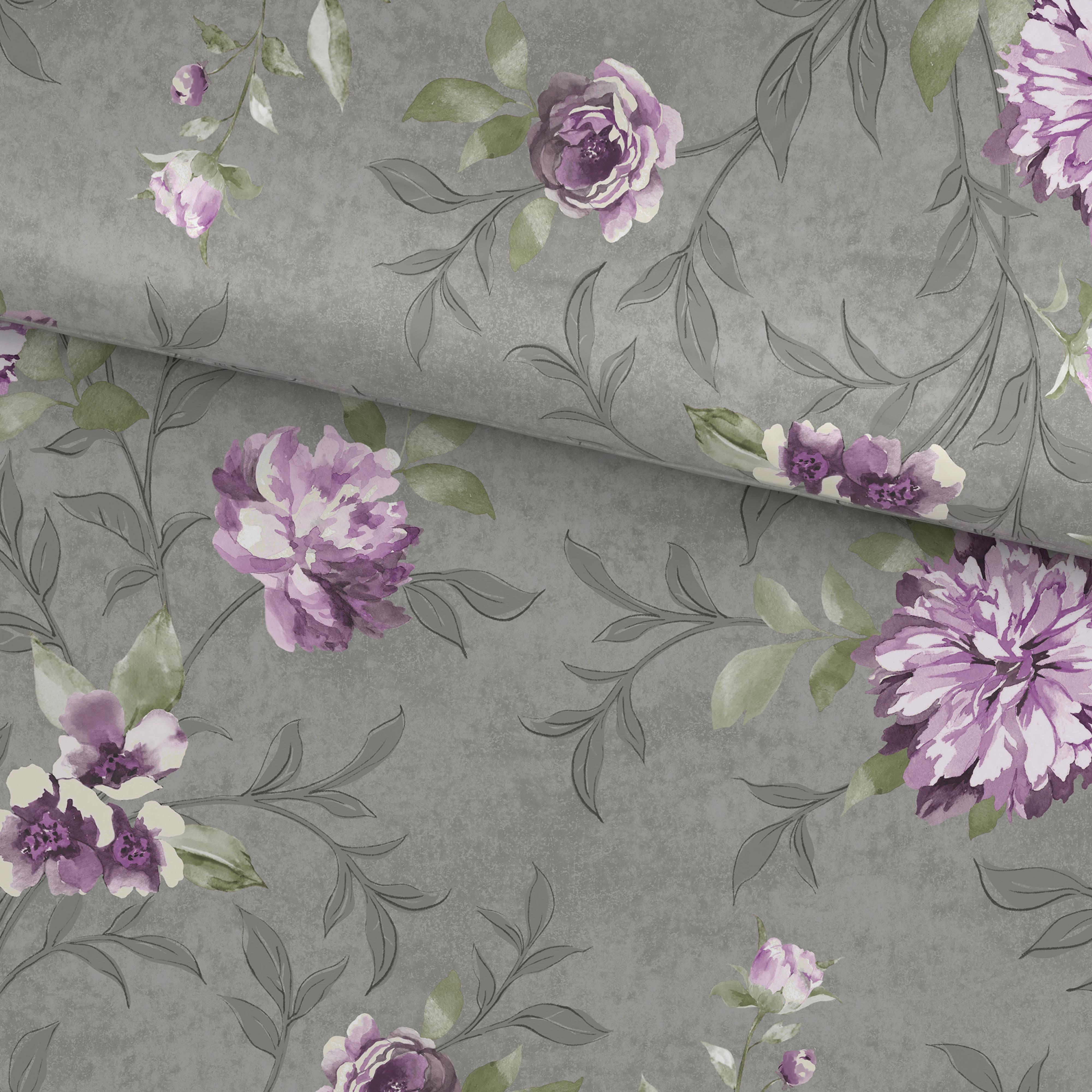 Bettwäsche Alice - Lila/Grau, ROMANTIK / LANDHAUS, Textil - James Wood