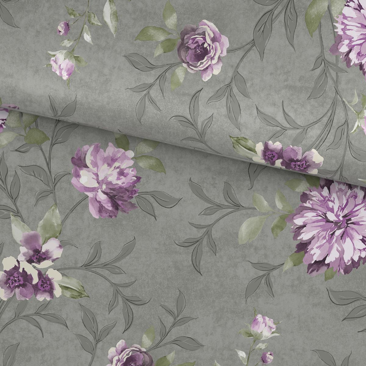 Bettwäsche Alice - Lila/Grau, ROMANTIK / LANDHAUS, Textil - James Wood