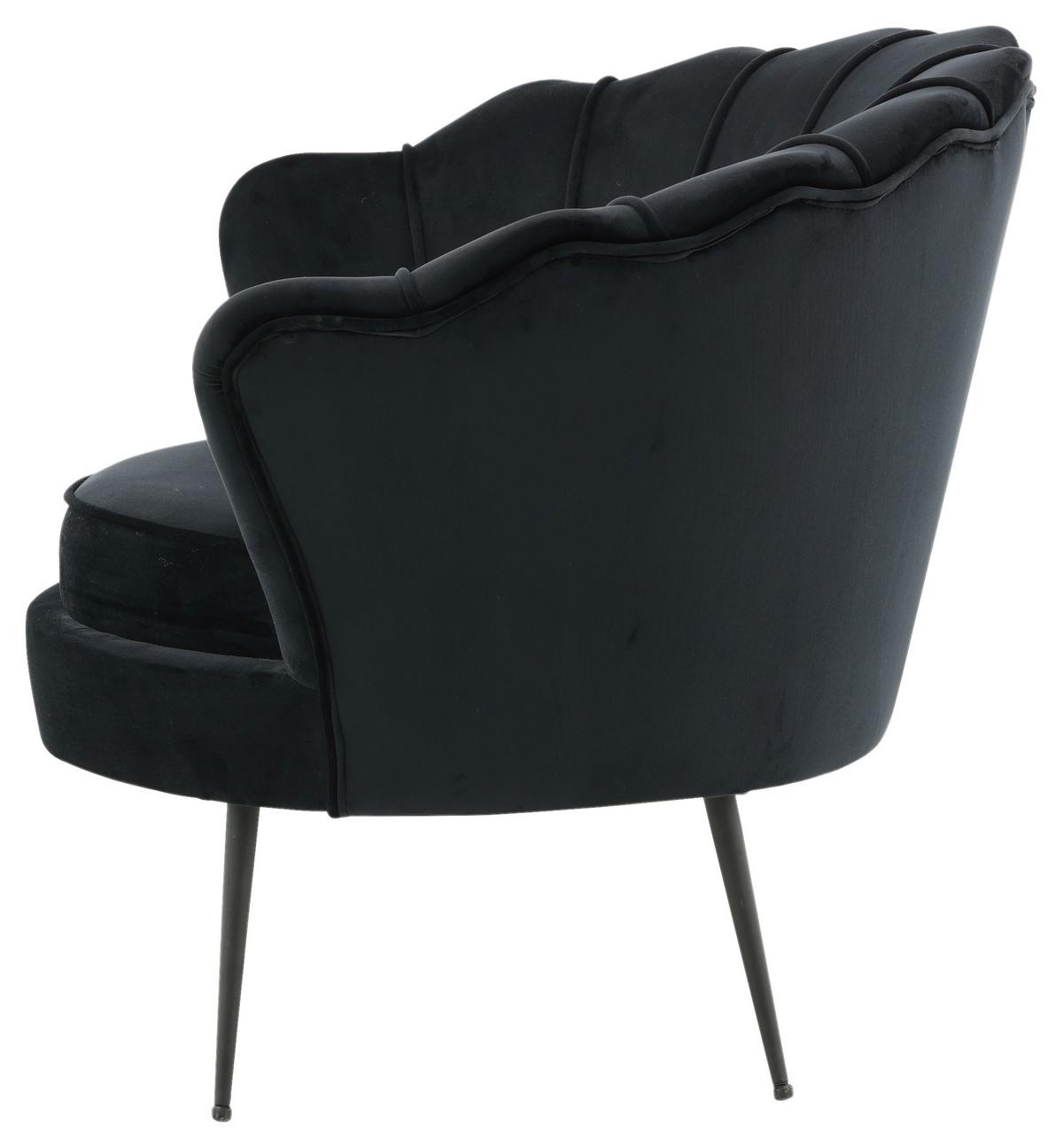 Sessel Calais - Schwarz, Design, Textil/Metall (83/76/77cm) - Livetastic