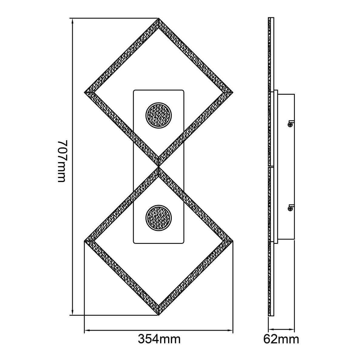 LED-Deckenleuchte Woodbridge L: 70,7 cm, 3-Fach Schaltbar - Schwarz/Braun, Design, Holz/Kunststoff (70,7/35,4/6,2cm) - Brilliant