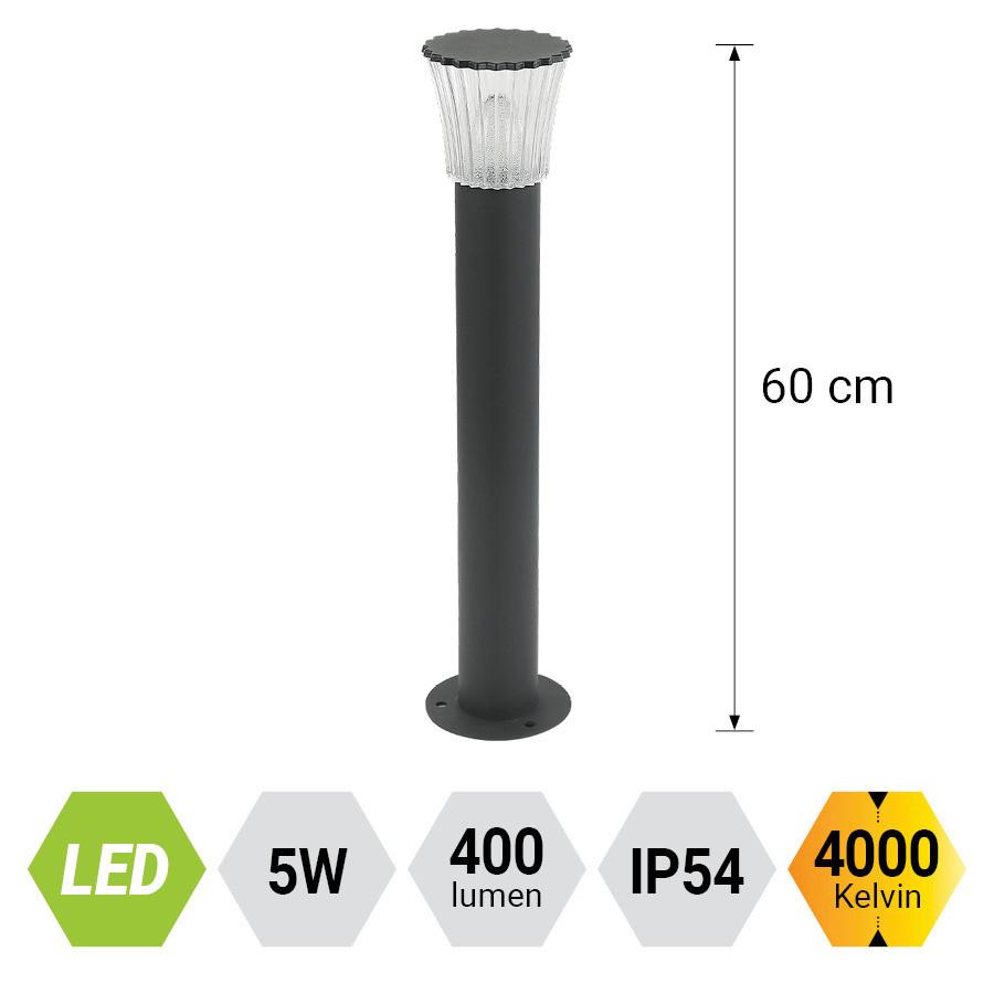 Led Kültéri Állólámpa Avento - fekete/áttetsző, Basics, műanyag/fém (60cm)