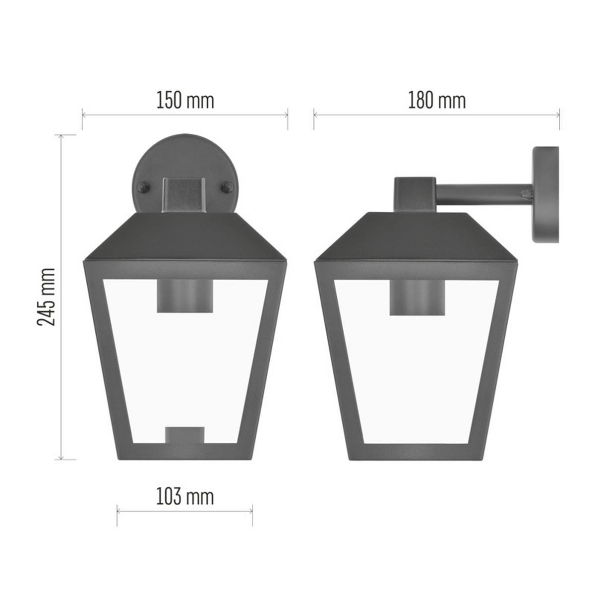 VONKAJŠIE LED SVIETIDLO ADENIA - čierna, Modern, kov/plast