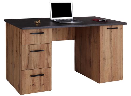 Schreibtisch mit Stauraum B 138cm H 76cm Mx 143, Eiche - Eichefarben, MODERN, Holzwerkstoff (138/76/60cm) Schreibtisch mit Stauraum B 138cm H 76cm Mx 143, Eiche - Eichefarben, MODERN, Holzwerkstoff (138/76/60cm)