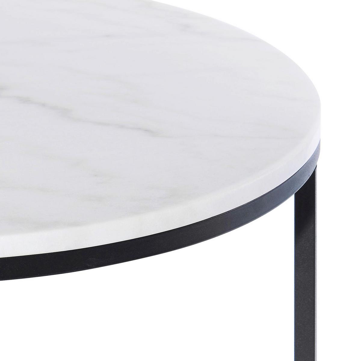 COUCHTISCH Marmor B: 85cm - Schwarz/Weiß, Design, Stein/Metall (85/85/48cm) - MID.YOU