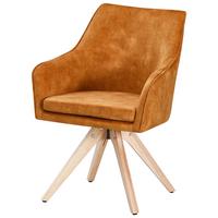Vierfußstuhl Lisa Gold Echtholz Beine - Goldfarben/Naturfarben, KONVENTIONELL, Holz/Textil (62/83/63cm)