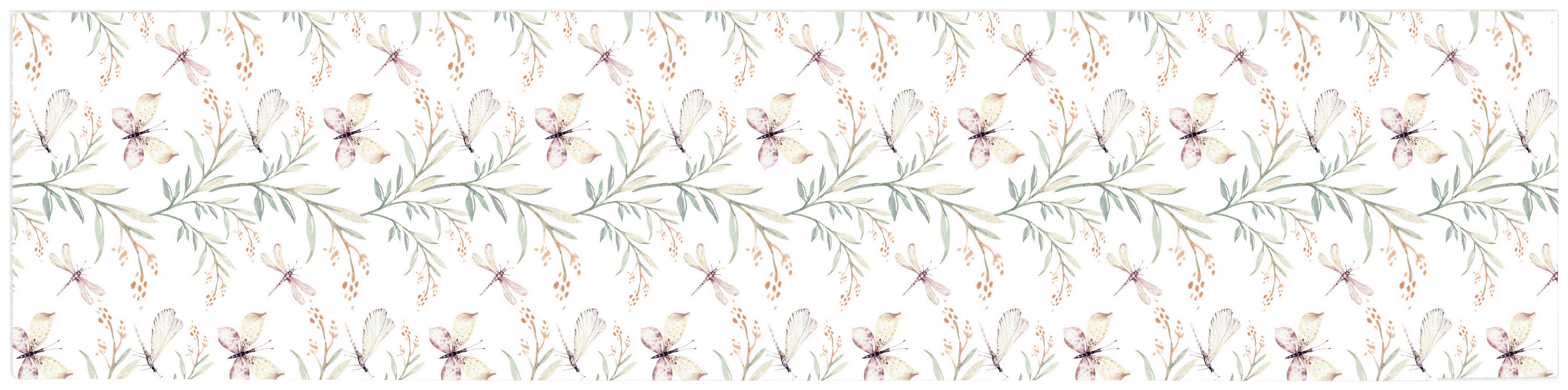 Tischläufer Butterfly - Weiß/Grün, ROMANTIK / LANDHAUS, Textil (40/140cm) - James Wood