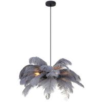 Hängeleuchte Fedi - Schwarz/Grau, MODERN, Textil/Metall (55/120cm)