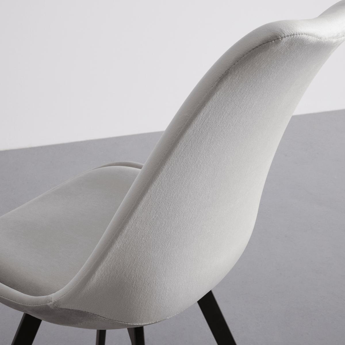 Židle ze sametu Mia - světlošedá - černá/světle šedá, Moderní, kov/textil (45/84/55cm) - P & B