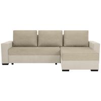 Ecksofa Asna, Beige S: 252x155 cm - Beige/Schwarz, Design, Textil (252/155cm) - Livetastic