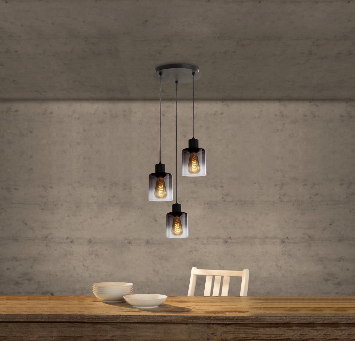 Hängeleuchte Lili - Schwarz, MODERN, Glas/Metall (29/120cm) - James Wood