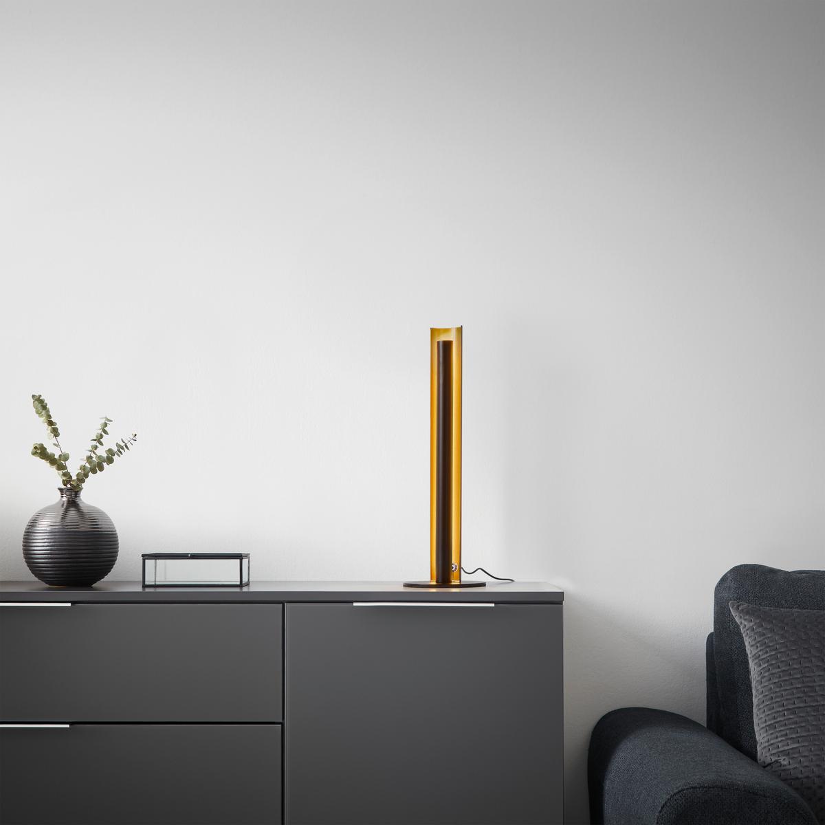 Stolná LED lampa GUMO, P/V: 15/47cm - čierna/zlatá, Modern, kov (15/47cm) - Mömax